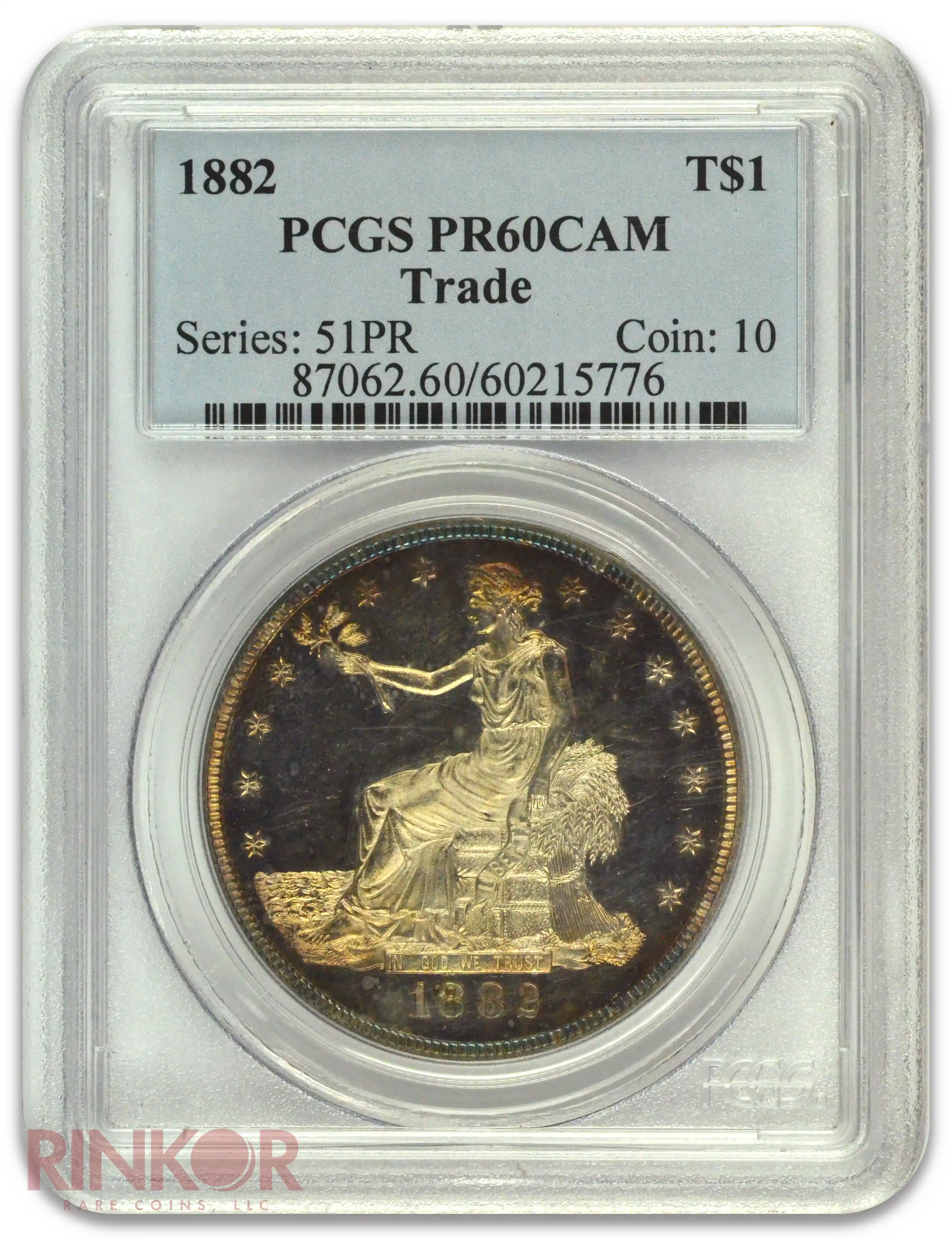 1882 $1 Trade Dollar PCGS PR 60 CAM