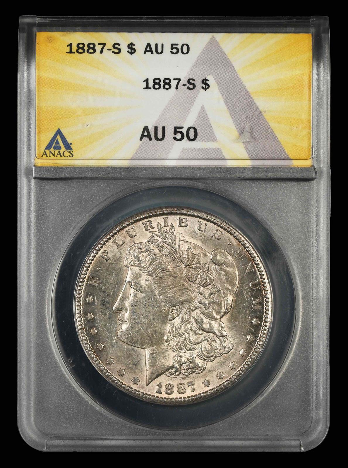 1887 S $1 ANACS AU 50