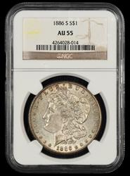 1886 S $1 NGC AU-55
