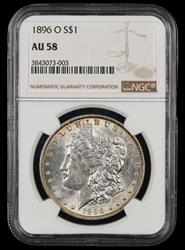 1896 O $1 NGC AU-58