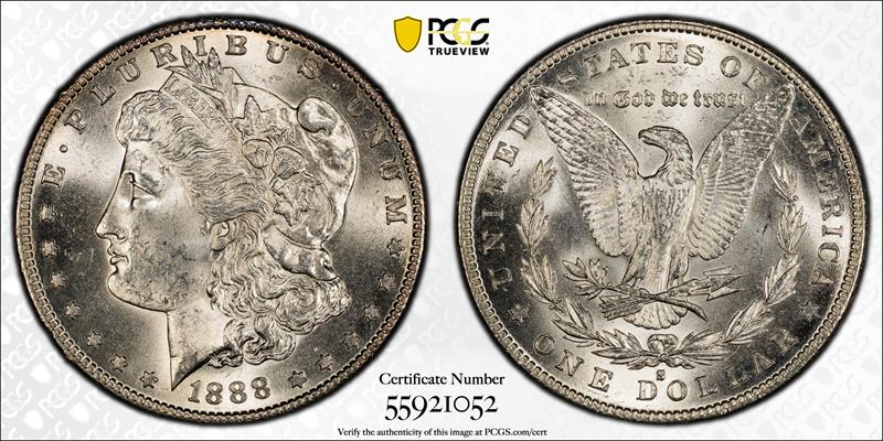 1888-S $1 PCGS MS 64 CAC