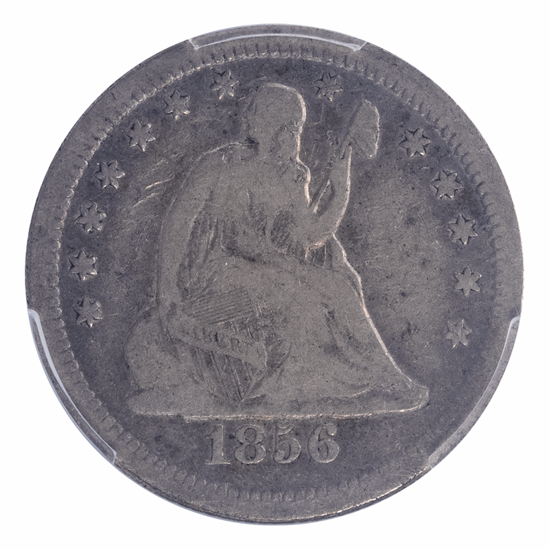 1856-S Seated Liberty Quarter 25C PCGS F 12 