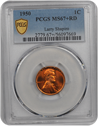 1950 Lincoln PCGS RD 67+