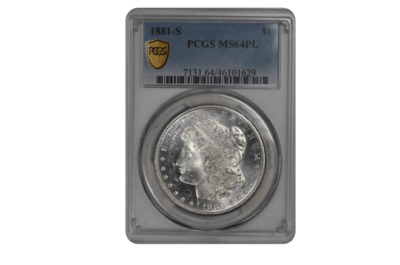 1881-S $1 Morgan Dollar PCGS PL #3587-1 MS64