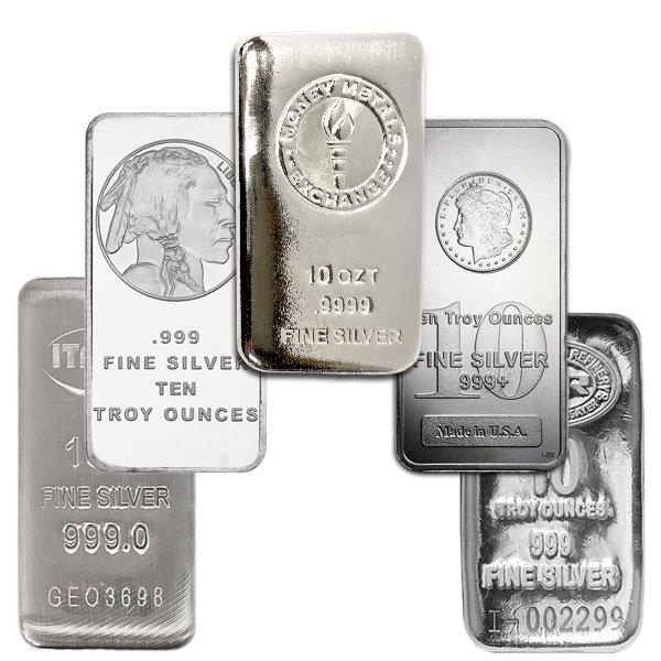 10oz Silver Bar -Assorted Designs Chosen From Available Stock- 