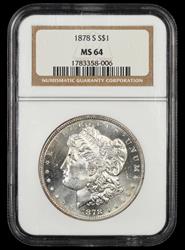 1878 S $1 NGC MS 64