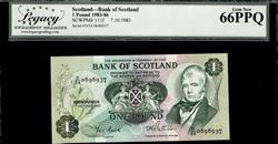 SCOTLAND BANK OF SCOTLAND 1 POUND 1983-86 GEM NEW 66PPQ  