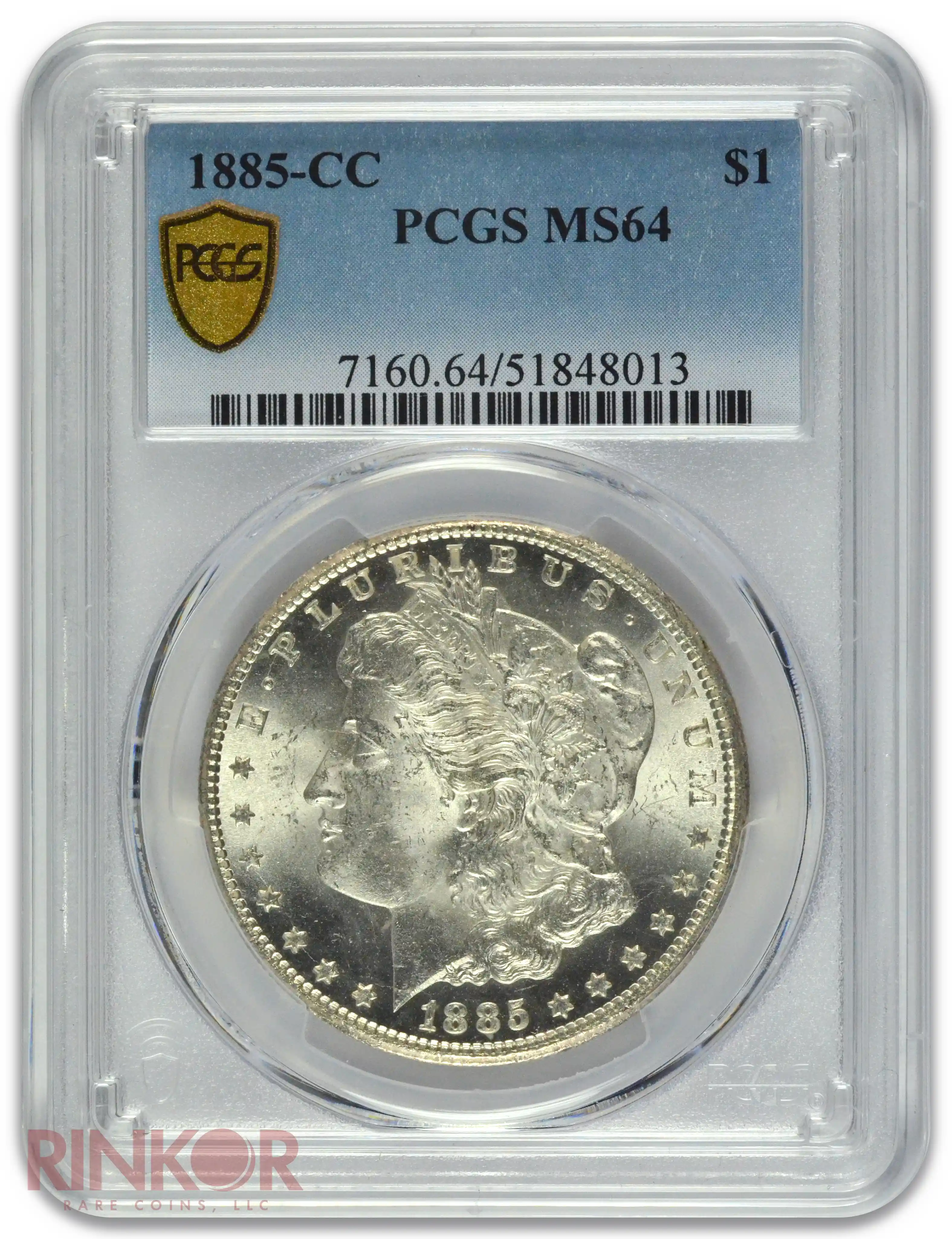 1885-CC $1 PCGS MS 64