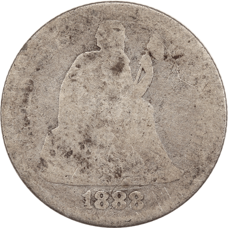 1888 Seated Liberty Dime 10c Circulated, About Good - A Nice Filler