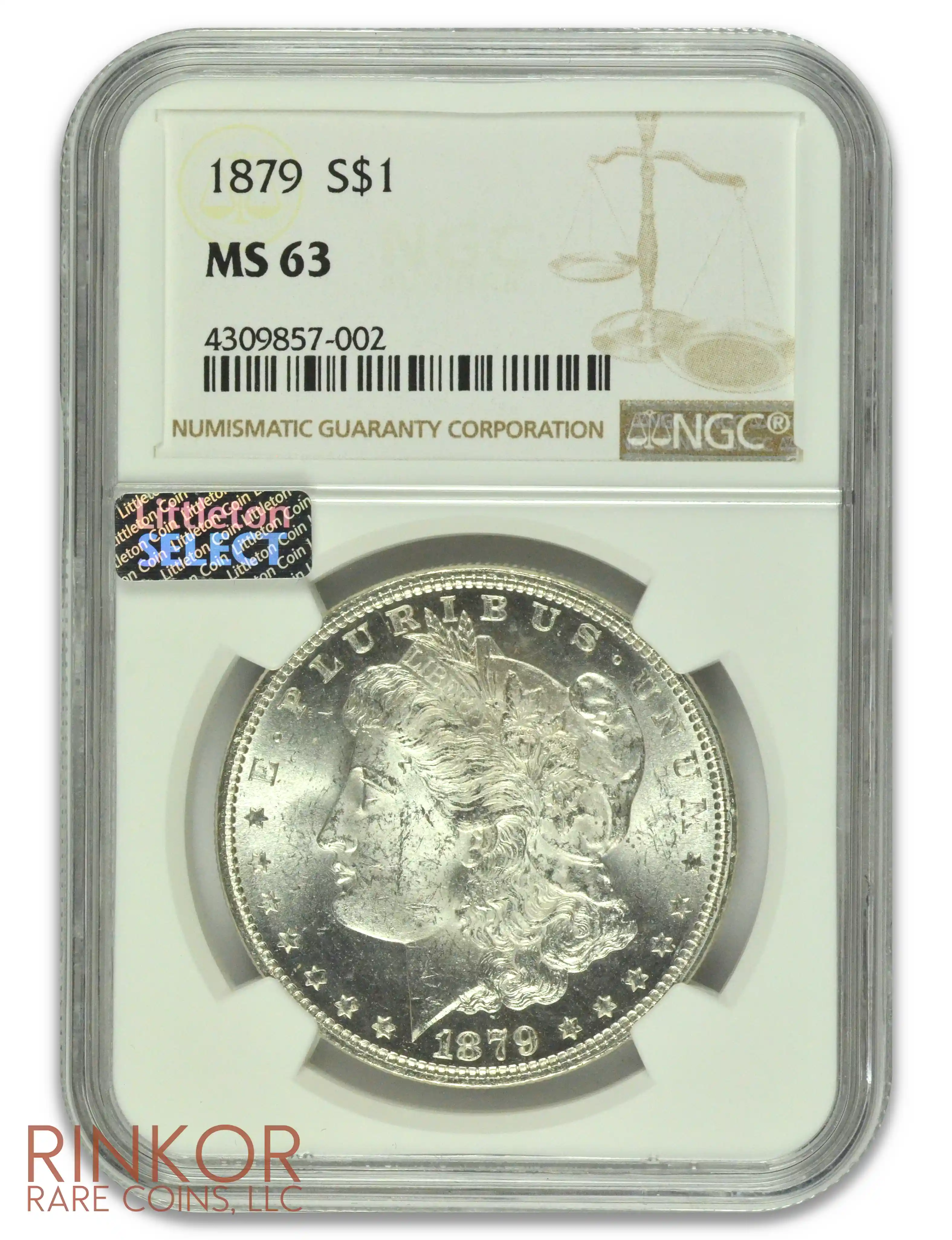 1879 Morgan Dollar NGC MS 63