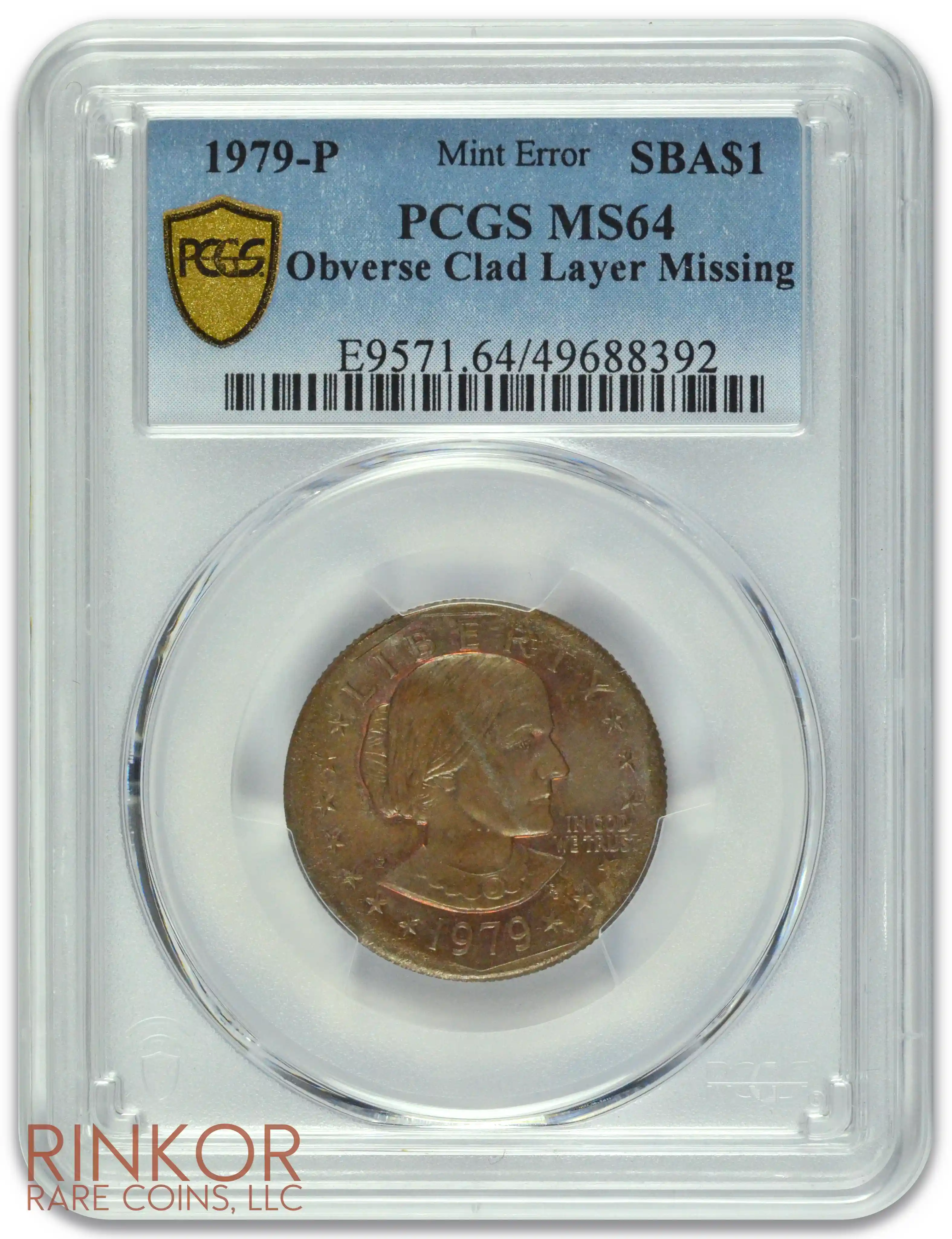 1979-P SBA$1 Mint Error Obverse Clad Layer Missing PCGS MS 64