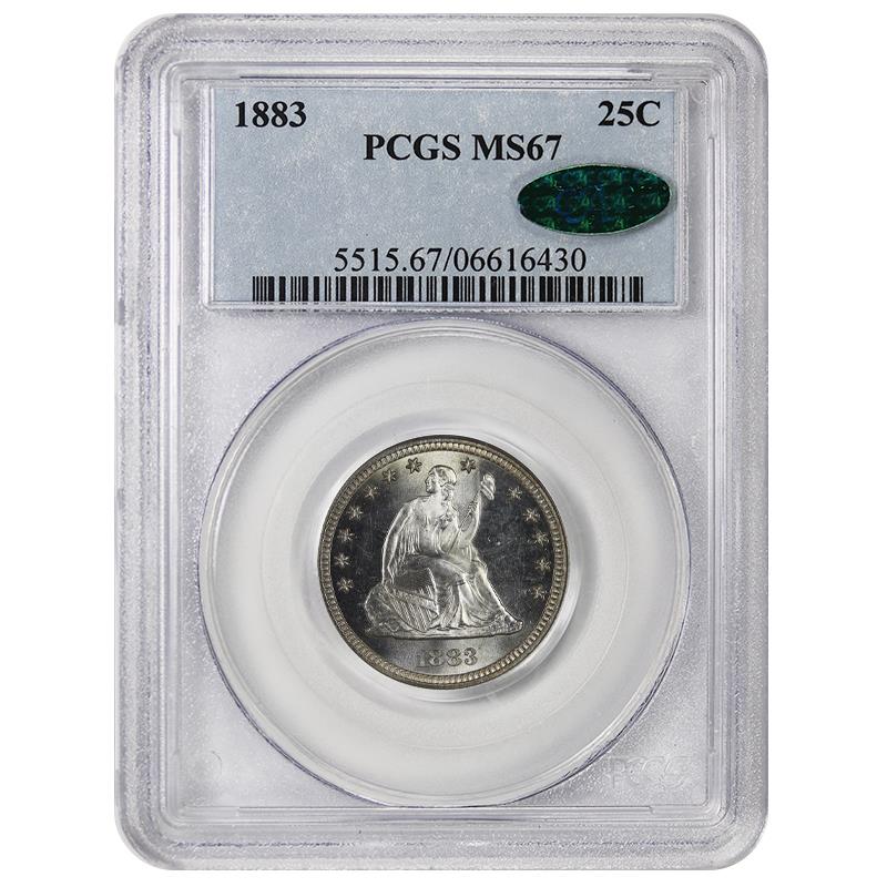 1883 Liberty Seated Quarter 25c, PCGS MS-67 CAC - Among the Finest 