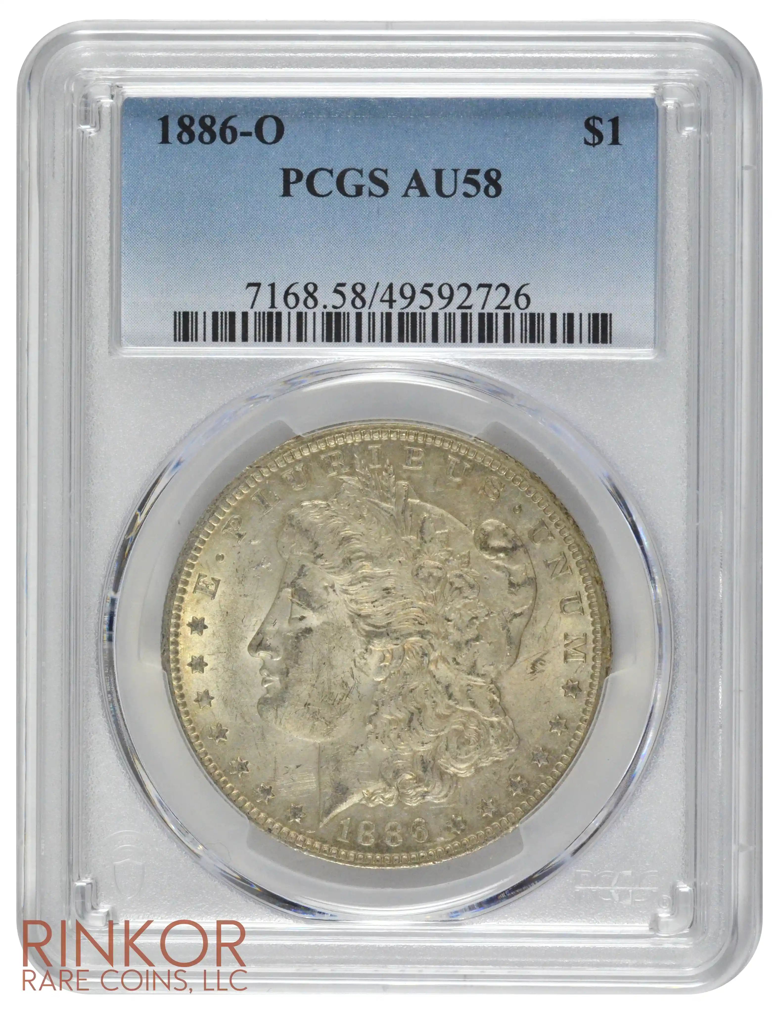 1886-O $1 PCGS AU-58