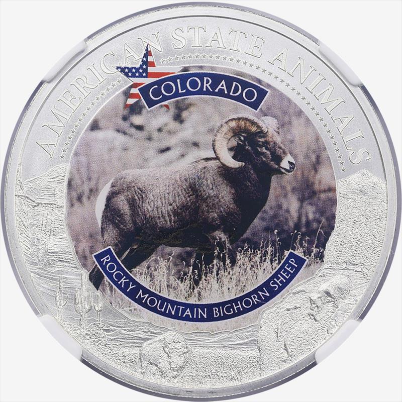 2021 Cook Island S$5 Colorado ocky Mtg Bighorn Sheep NGC MS 70 - Nice White Coin