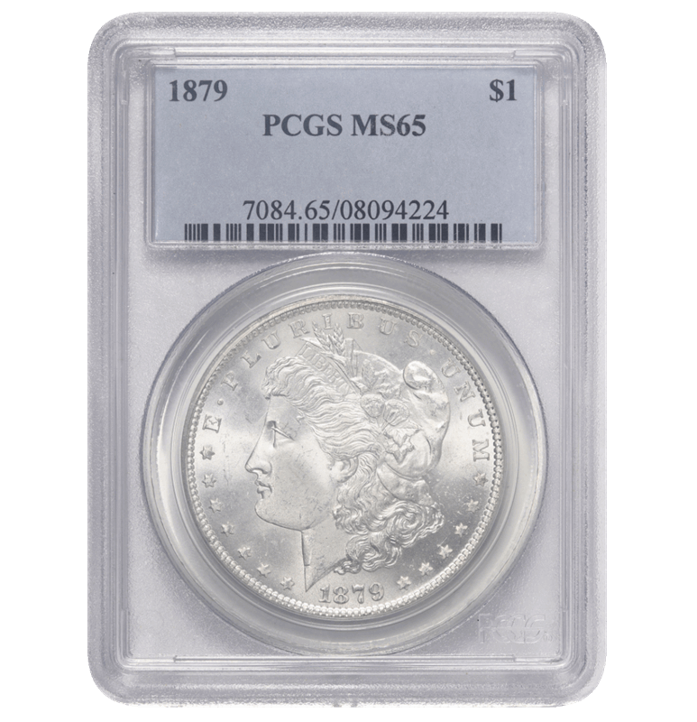 1879 Morgan Silver Dollar PCGS Nice White Coin Gem BU MS 65 