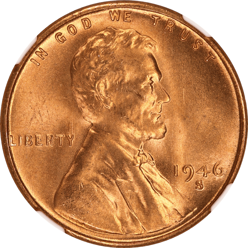 1946-S Lincoln Wheat Cent 1c, NGC  MS67RD - Lustrous and Great Color