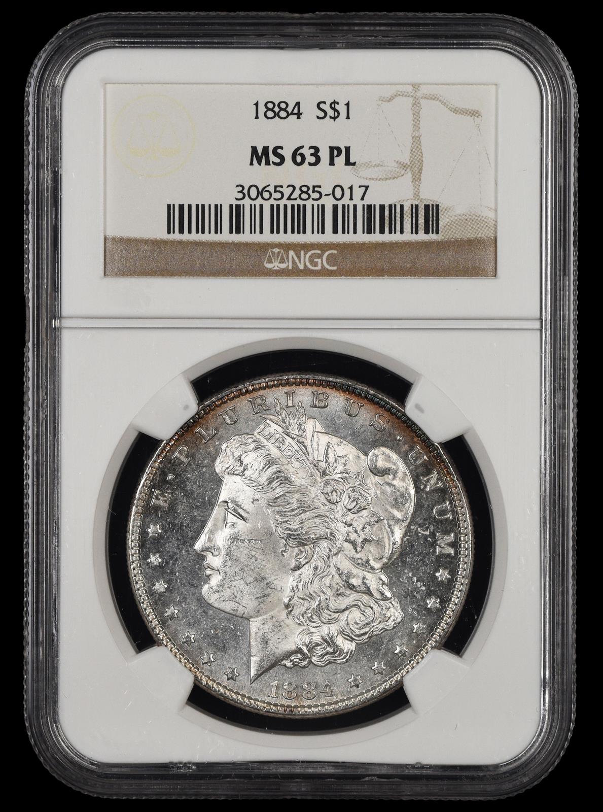 1884 $1 NGC MS63PL