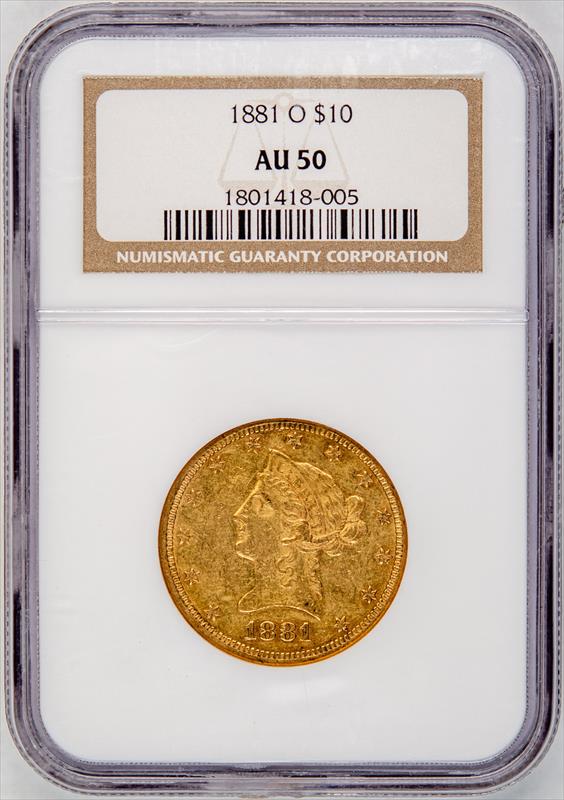 1881-O Liberty Head NGC AU 50