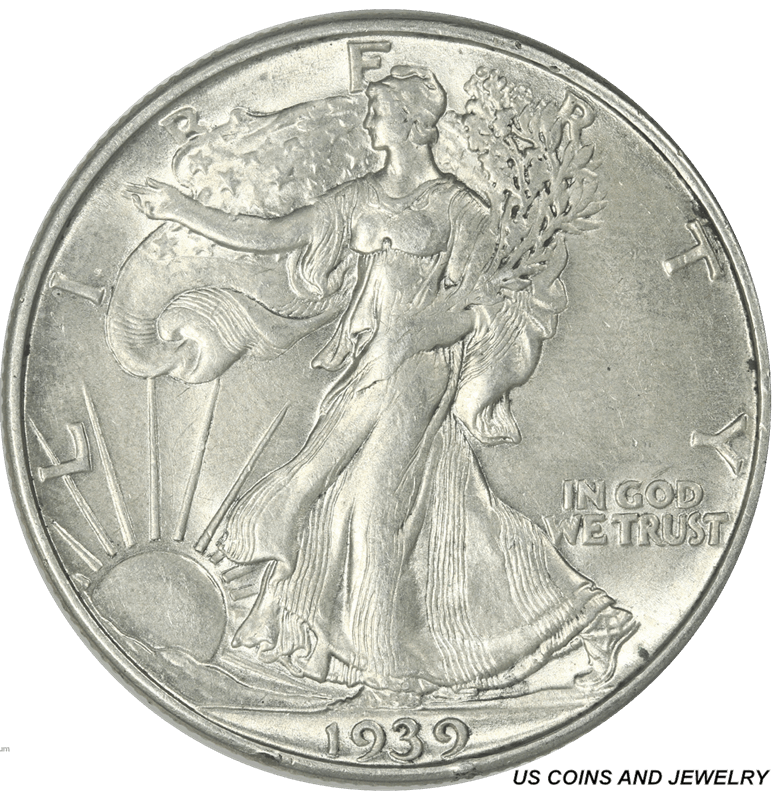 1939-D Walking Liberty Half Dollar 50C About Uncirculated 