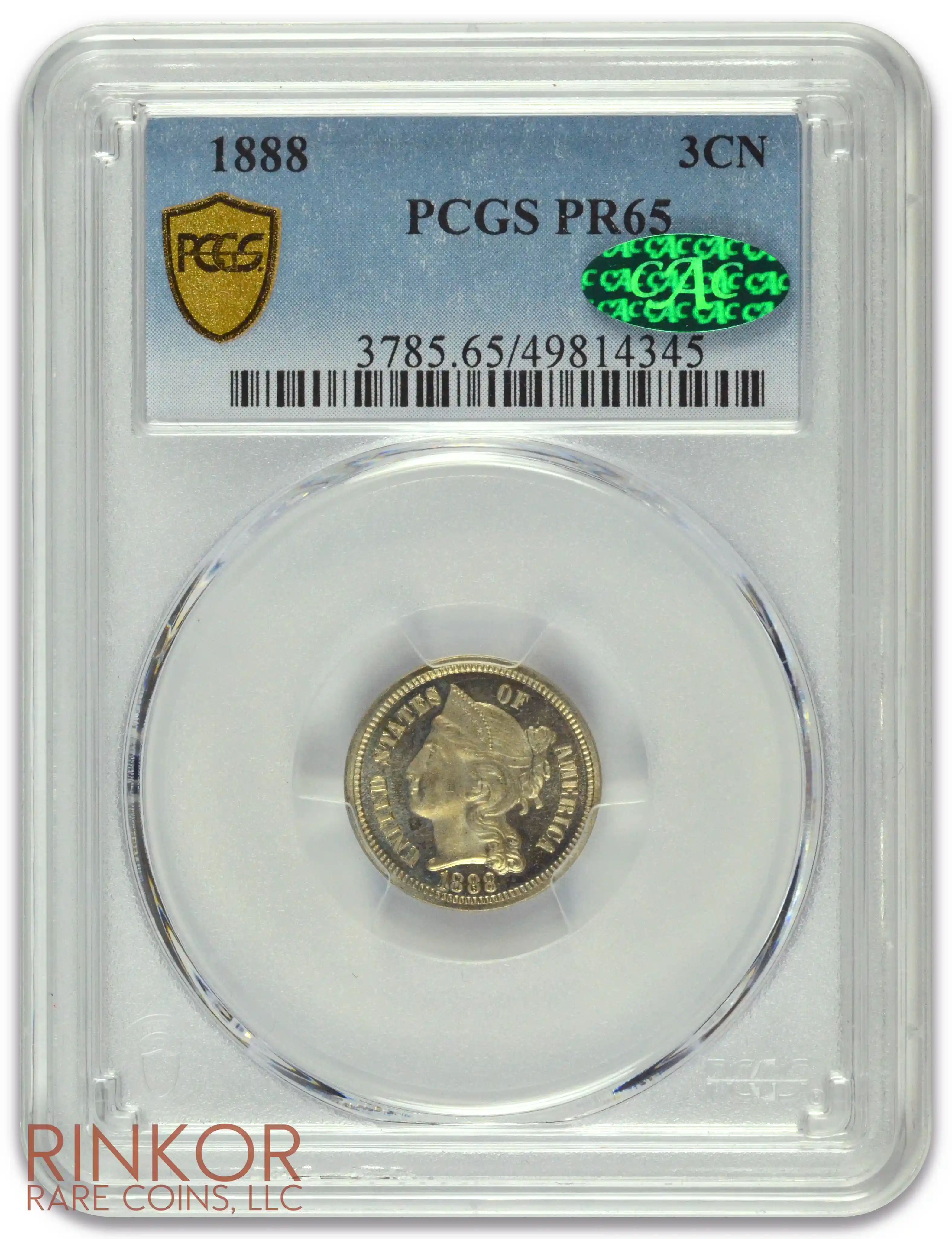 1888 Nickel PCGS PR 65 CAC