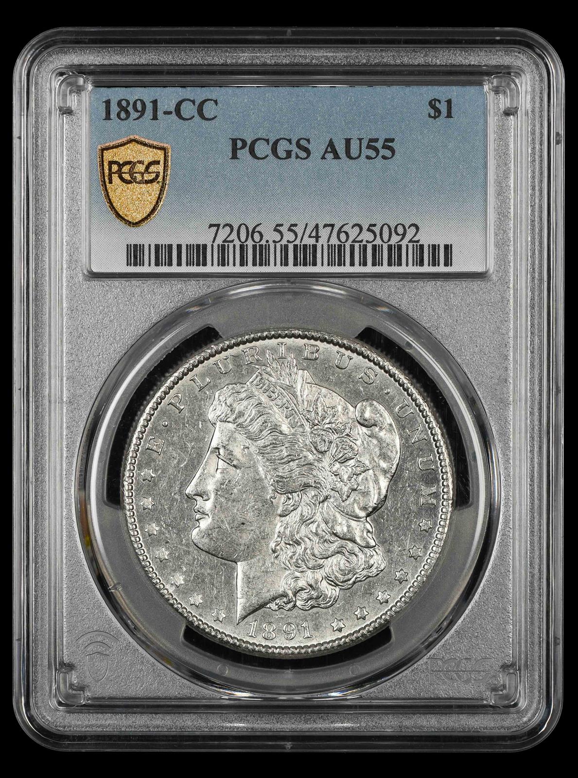 1891-CC $1 PCGS AU-55