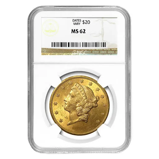 $20 Liberty Head Gold MS62 (Date Varies) 