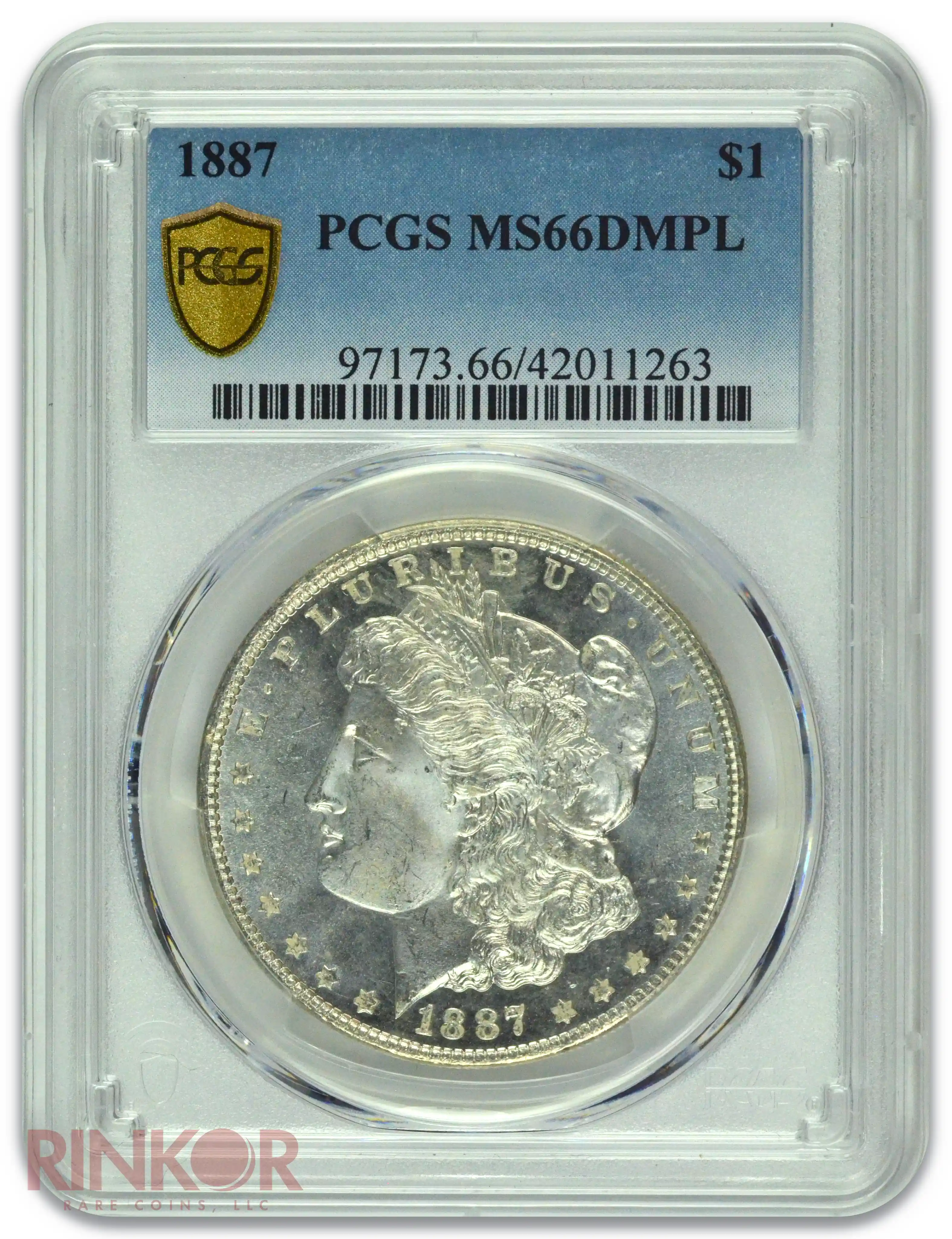 1887 $1 Morgan Dollar PCGS MS 66 DMPL