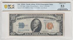 Fr. 2309 1934A North Africa WWII Emergency Issue $10 PCGS AU53 