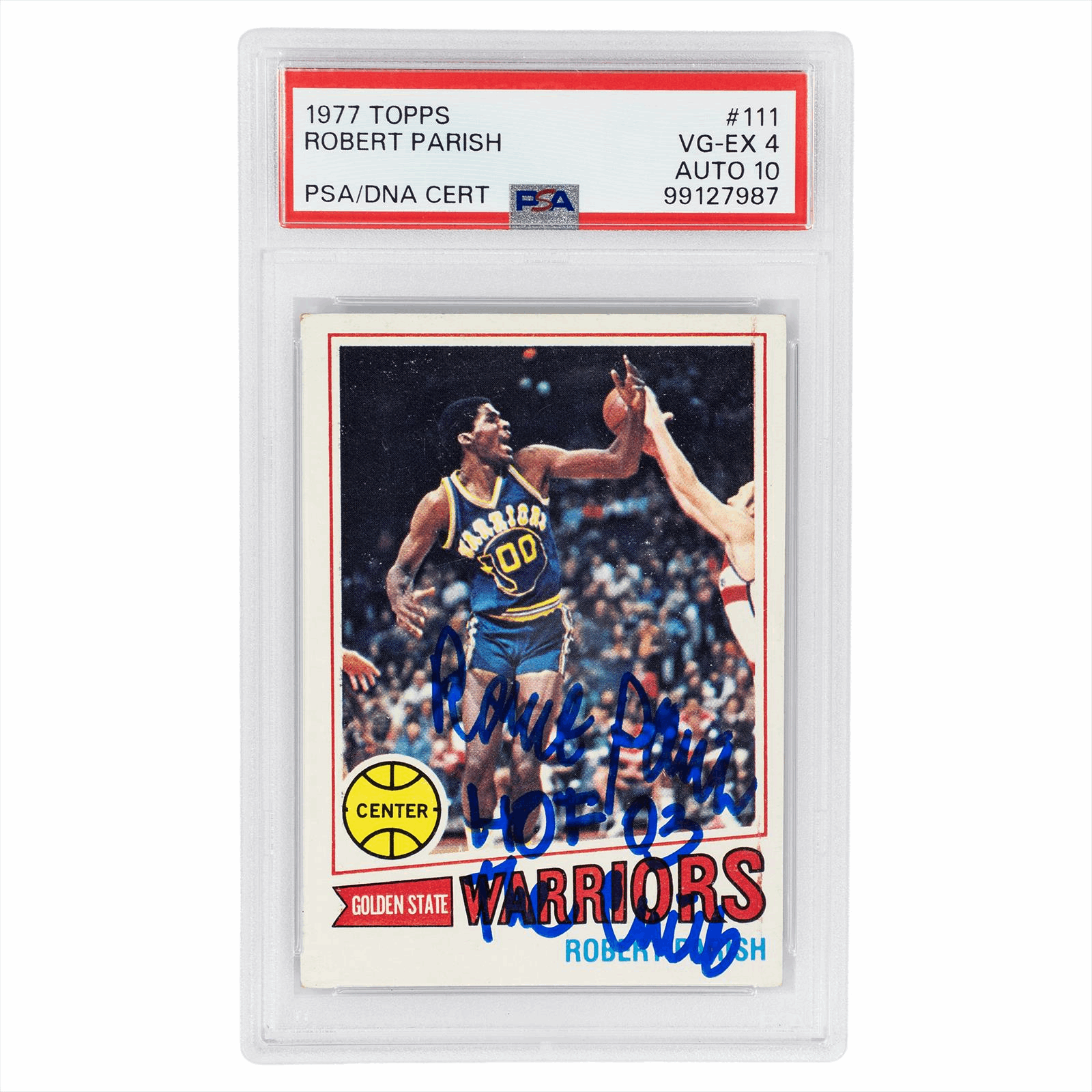 1977 Topps Robert Parish #111 PSA VG-EX4 AUTO 10 Cert #99127987