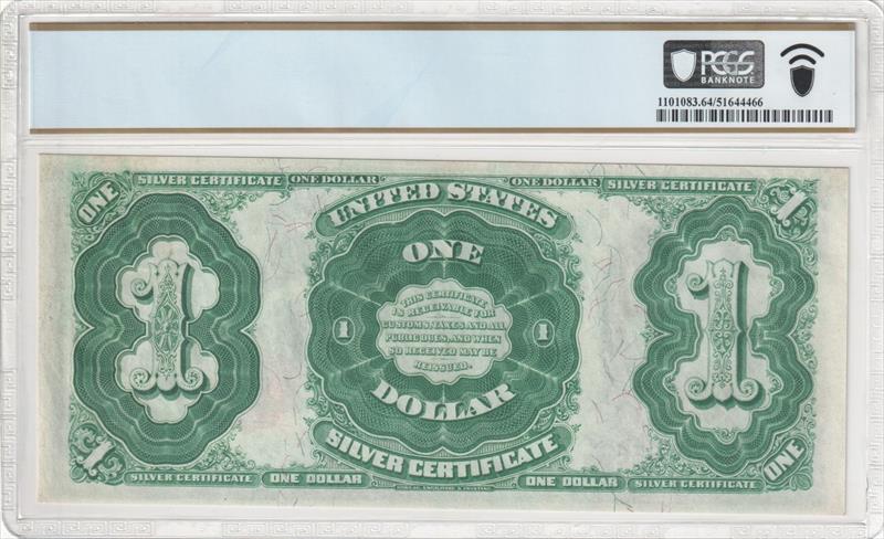 Fr. 223 1891 $1 Martha Small Red Scalloped Seal Silver Certificate PCGS UNC 64 