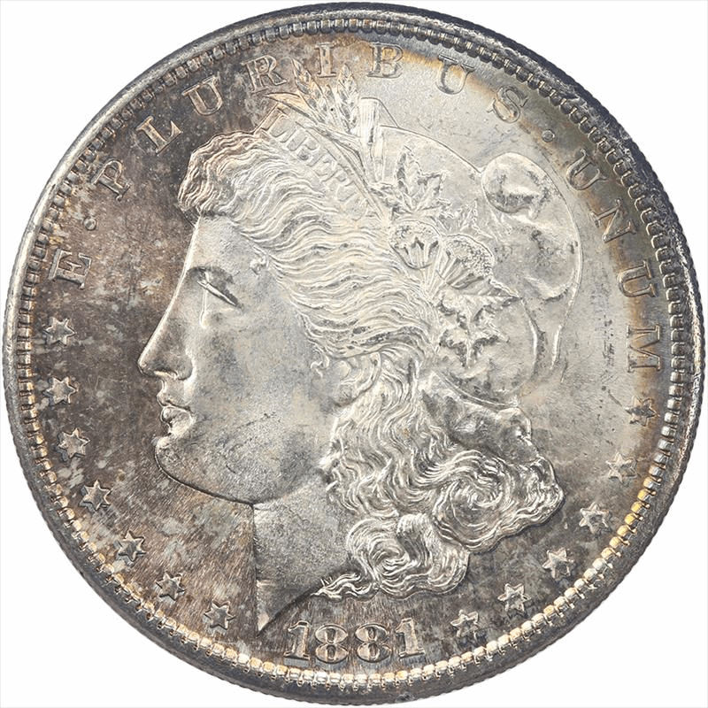 1881-S Morgan Silver Dollar $1 PCGS MS 64 Rattler - Nice Lustrous Toned Coin