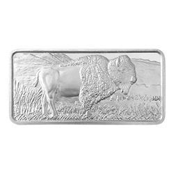 10 OZ SILVER BUFFALO BAR HIGHLAND MINT 