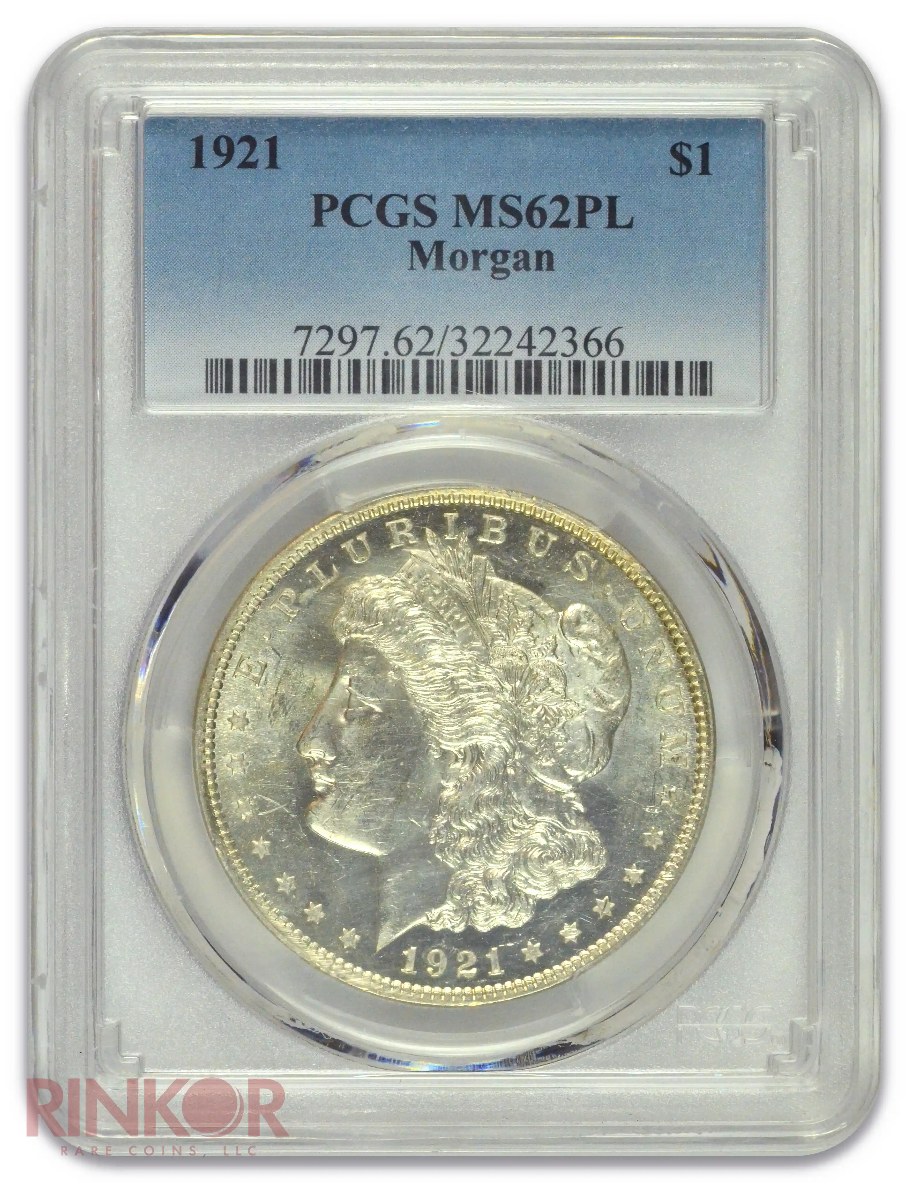 1921 $1 Morgan Dollar PCGS MS 62 PL
