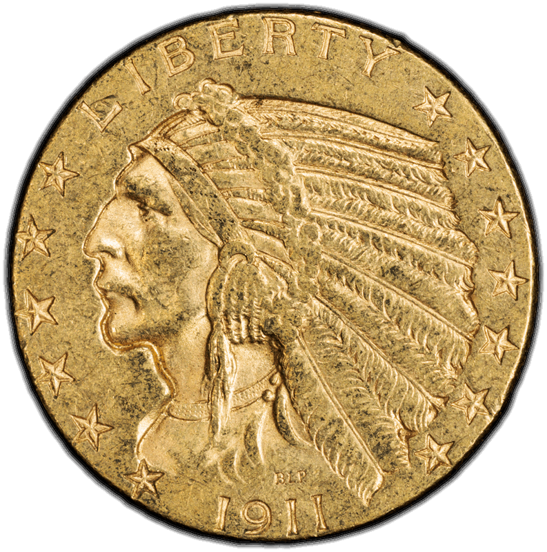 1911-D $5 PCGS AU-55 CAC