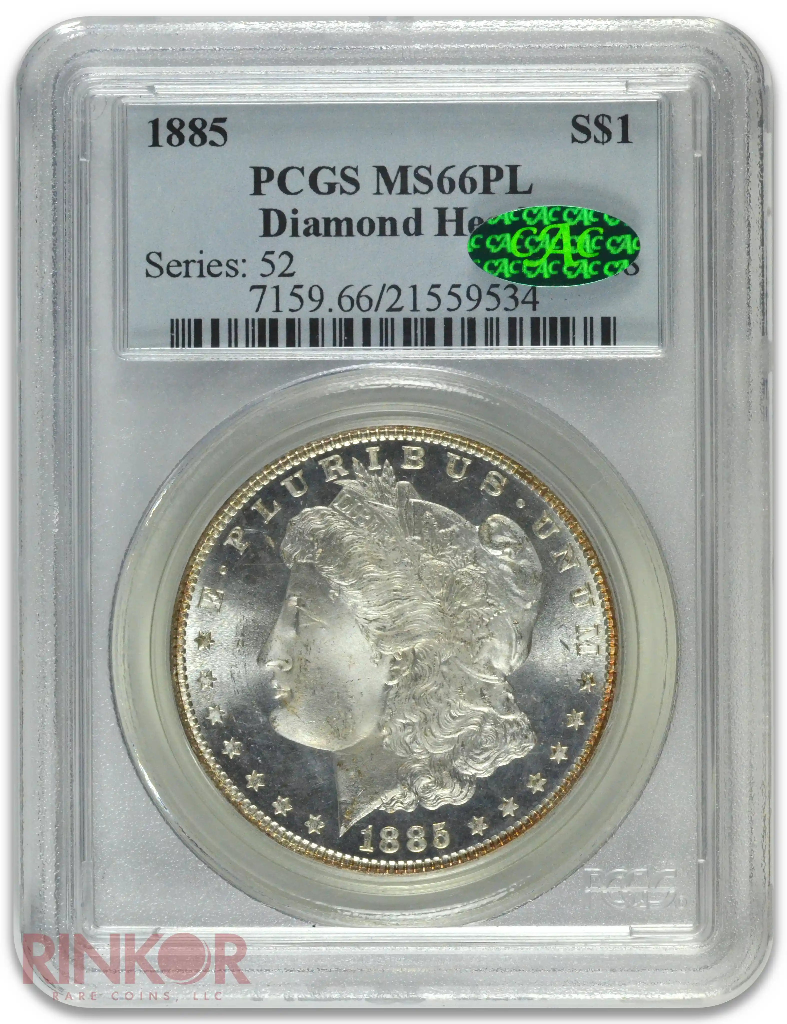 1885 $1 PCGS MS 66 PL CAC