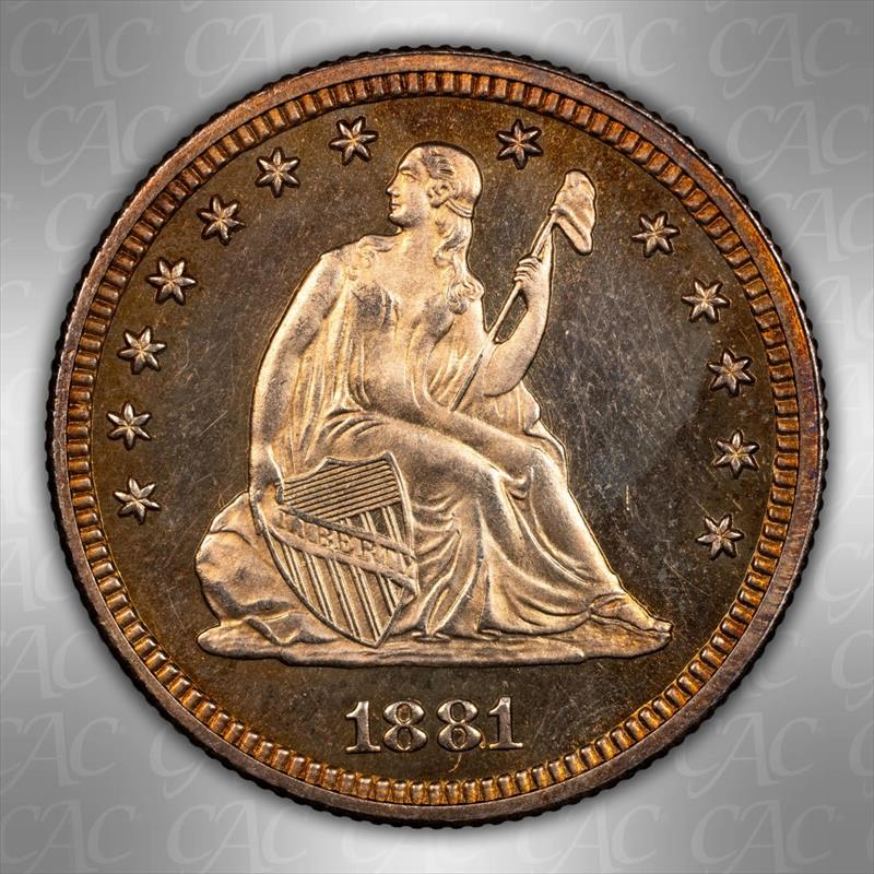 1881 25C CACG PR 64 CAM