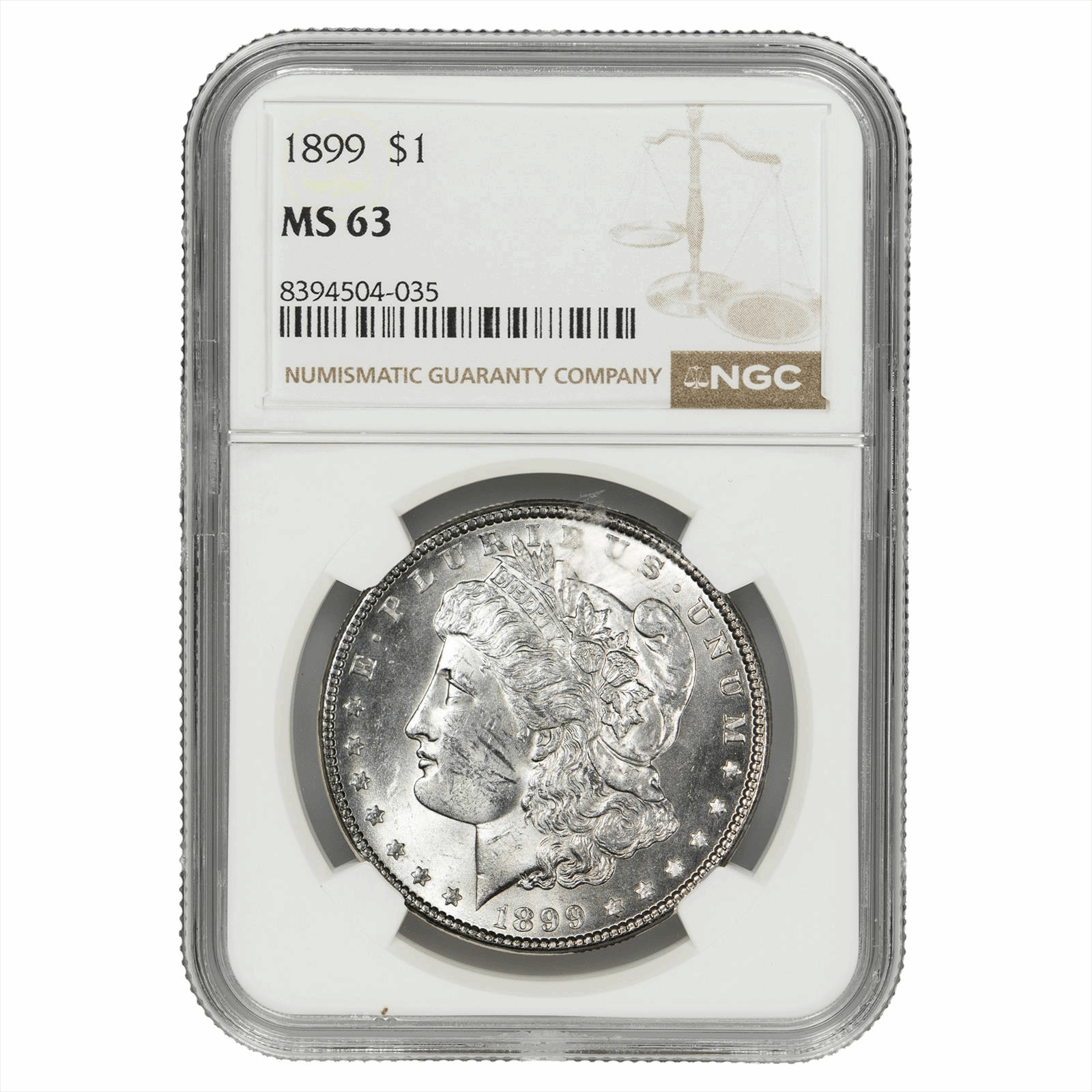 1899 Morgan Silver Dollar $1 NGC MS 63