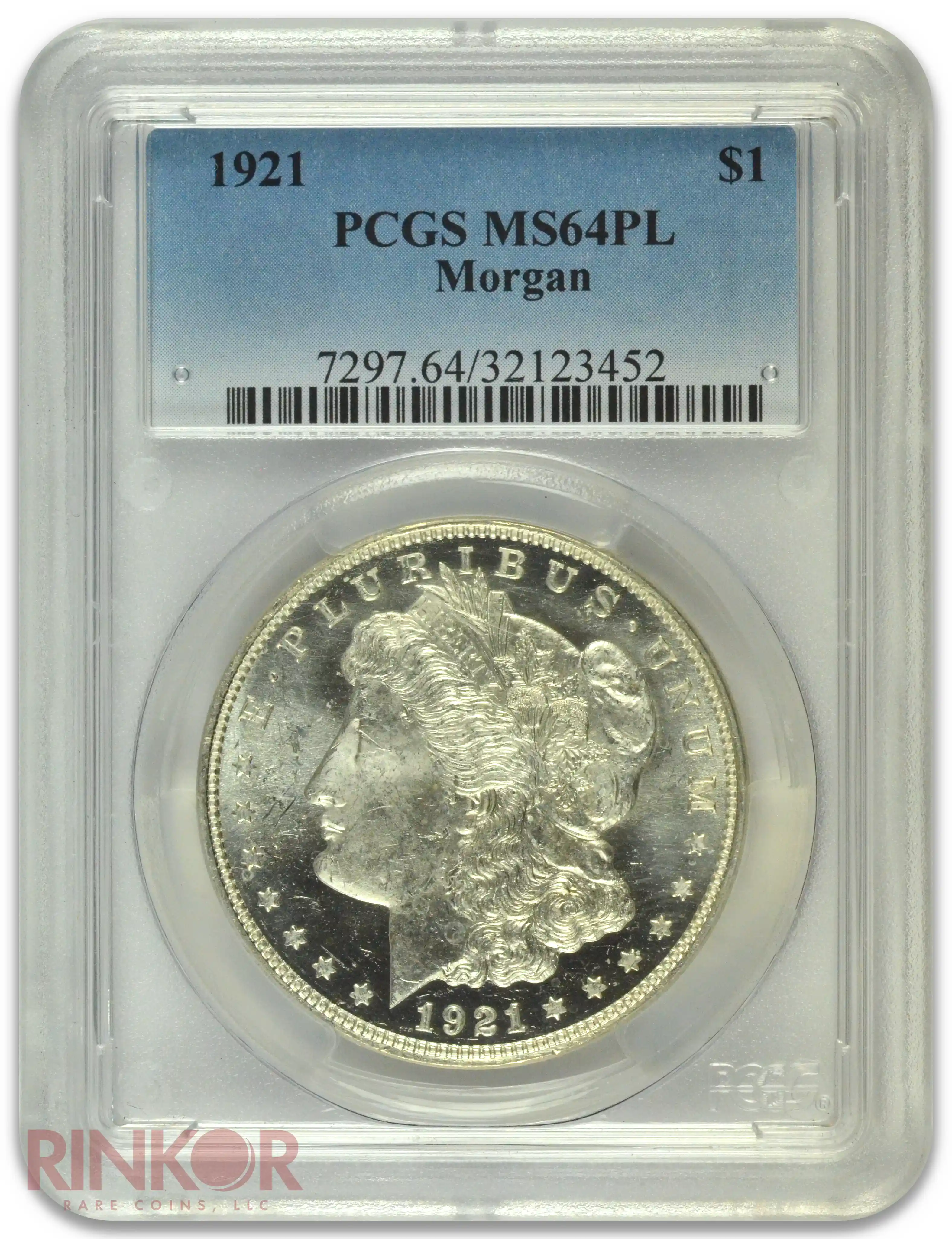 1921 $1 Morgan Dollar PCGS MS 64 PL