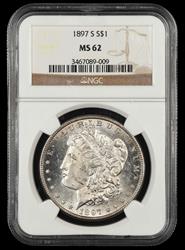 1897 S $1 NGC MS 62