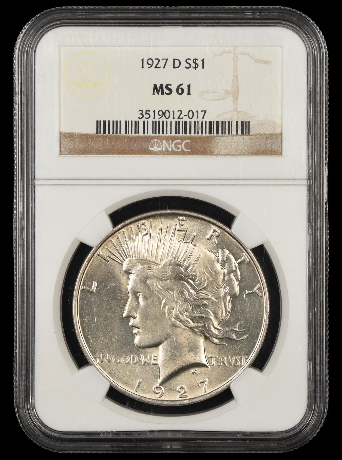 1927 D $1 NGC MS61