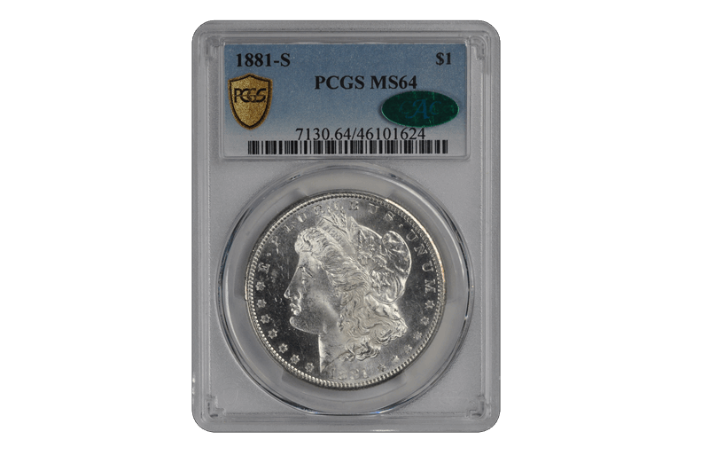 1881-S $1 Morgan Dollar PCGS  (CAC) #3587-4 MS64