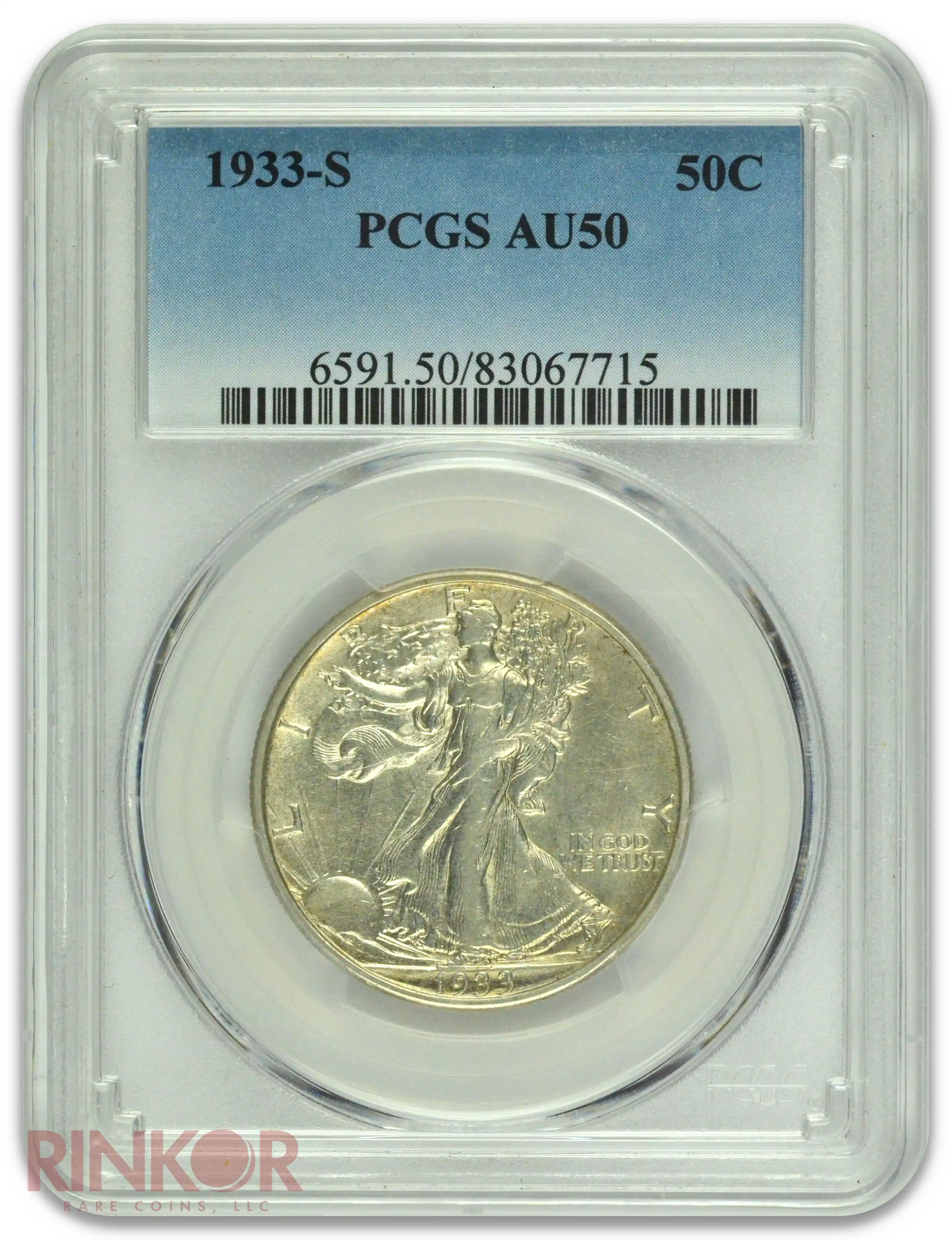 1933-S Walking Liberty Half Dollar PCGS AU-50