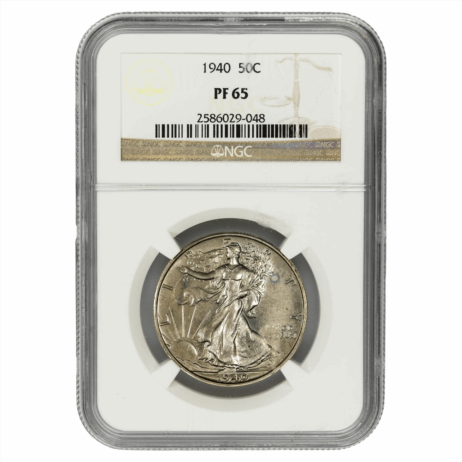 1940 Walking Liberty Half Dollar 50C NGC PR 65