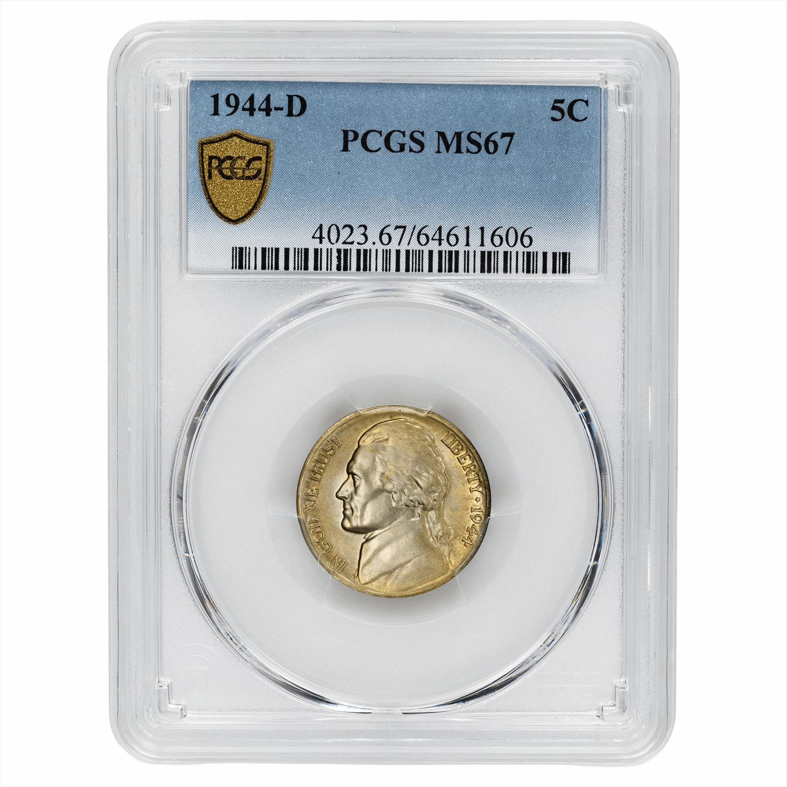 1944-D Jefferson War Nickel 5C PCGS MS 67