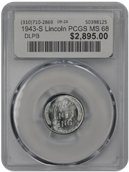 1943-S Lincoln PCGS MS 68