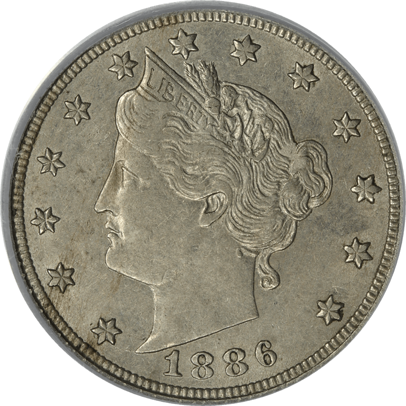 1886 Liberty Nickel 5c, PCGS AU 50 - Nice Original Nickel  