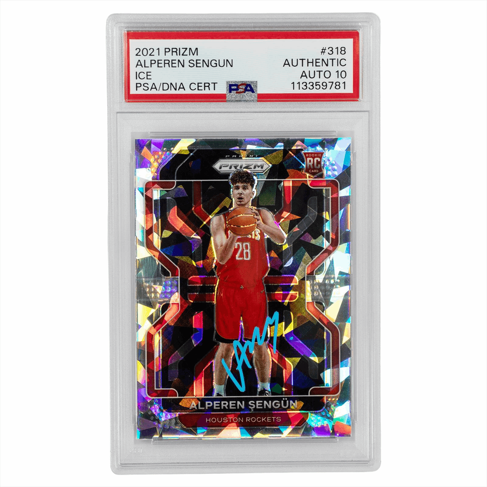 2021 Prizm Alperen Sengun Ice #318 PSA/DNA AUTHENTIC AUTO 10