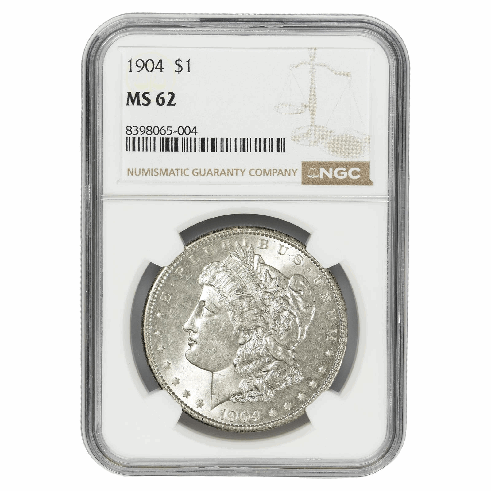1904 Morgan Silver Dollar $1 NGC MS 62