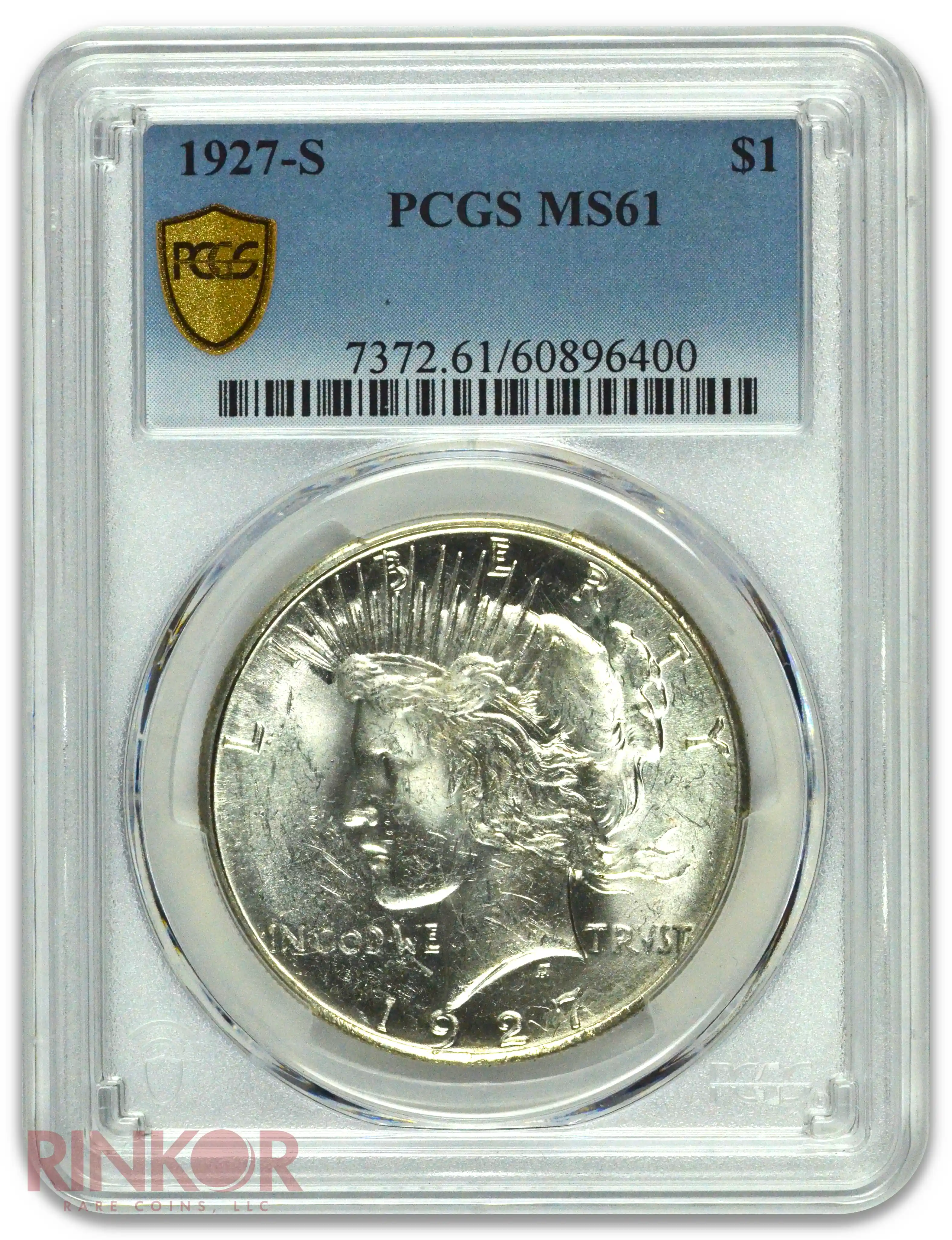 1927-S $1 Peace Dollar PCGS MS 61