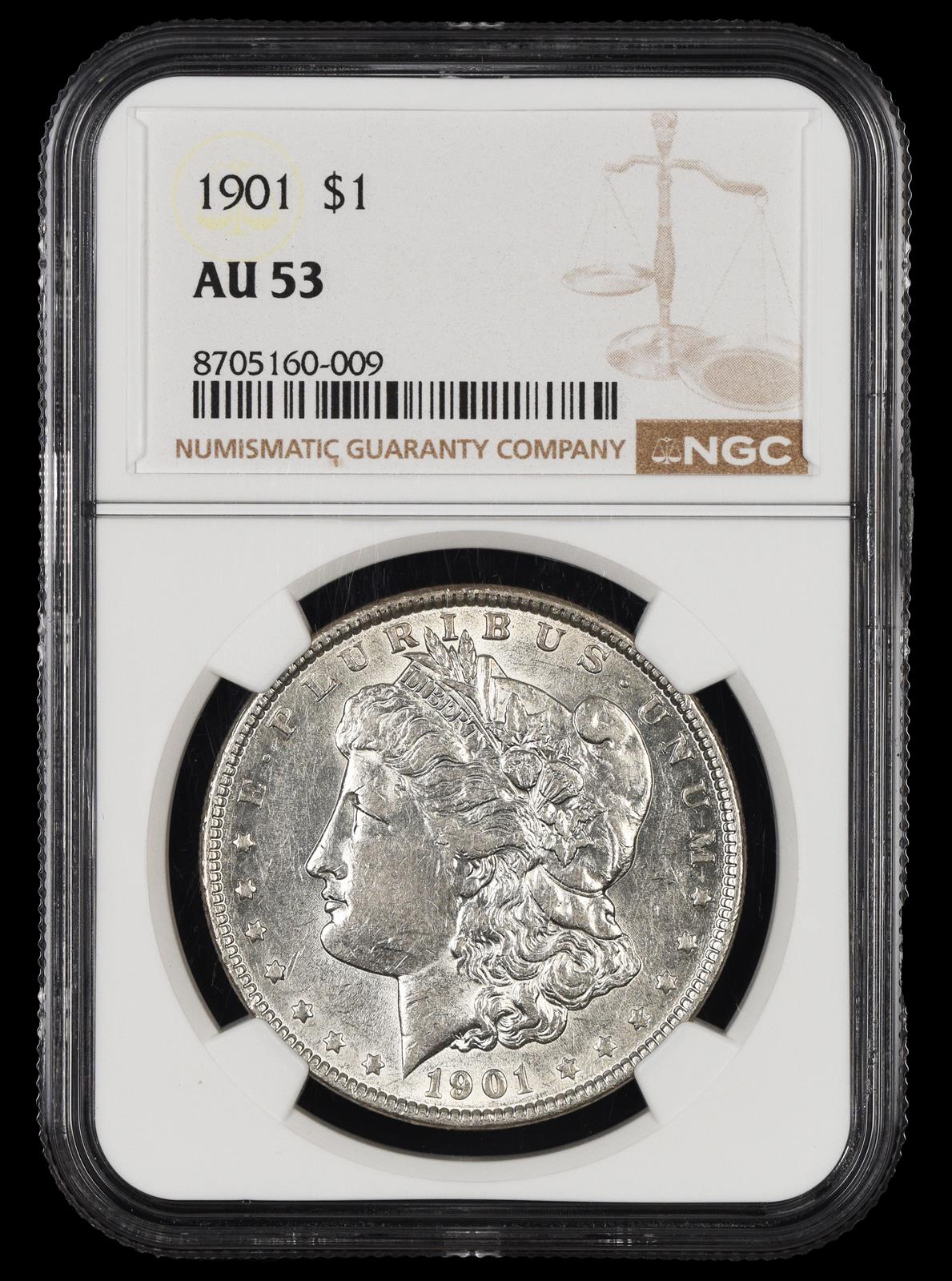 1901 $1 NGC AU53